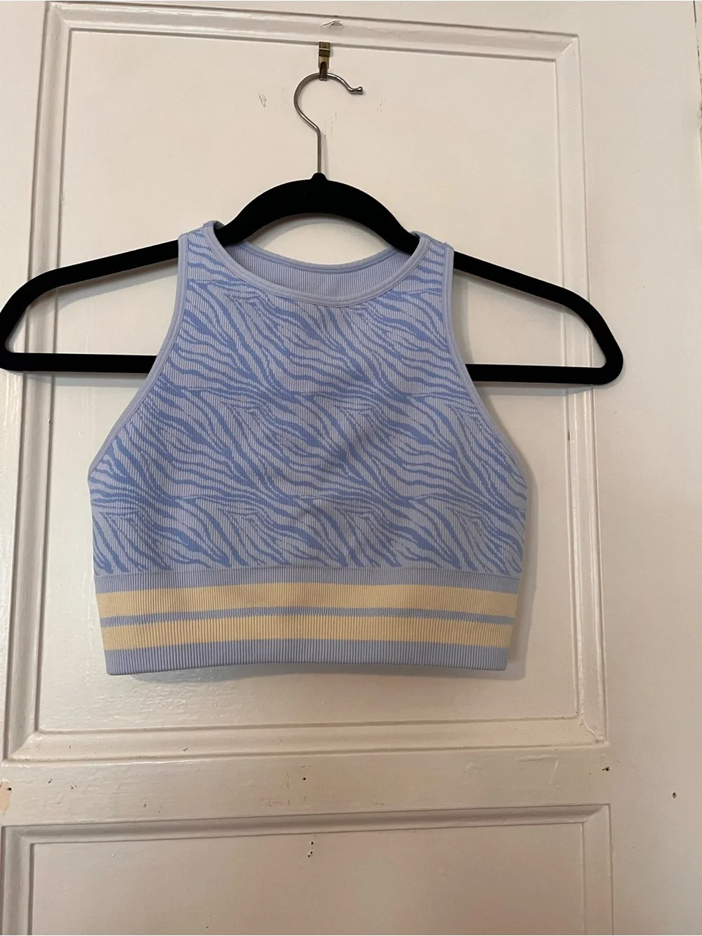 Spiritual Gangster Blue Zebra Seamless Legging and Bra Set - Size XS
